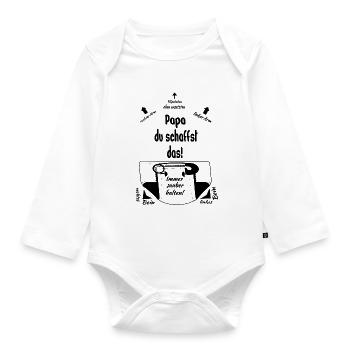 Papa du schaffst das - Baby Bio-Langarm-Body - Weiß - Vorne