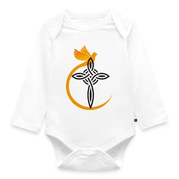 Kirche Katholisch Bibel Glaube Jesus Gott Christen - Baby Bio-Langarm-Body - Weiß - Vorne