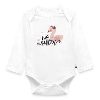 Big Sister / Große Schwester - Baby Bio-Langarm-Body - Weiß - Vorne