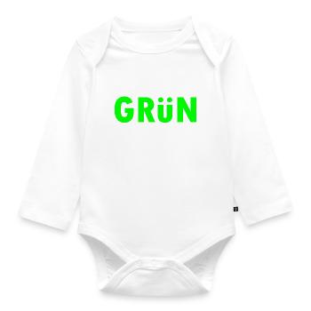 Ich wähle grün - Baby Bio-Langarm-Body - Weiß - Vorne