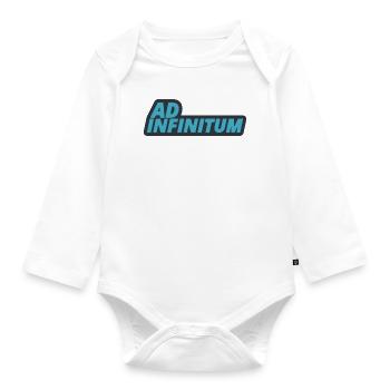 Ad Infinitum - Latin Sentence - To Infinity - Organic Longsleeve Baby Bodysuit - white - Front