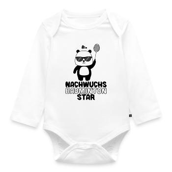 Nachwuchs Badminton Baby Junge Mädchen Panda - Baby Bio-Langarm-Body - Weiß - Vorne