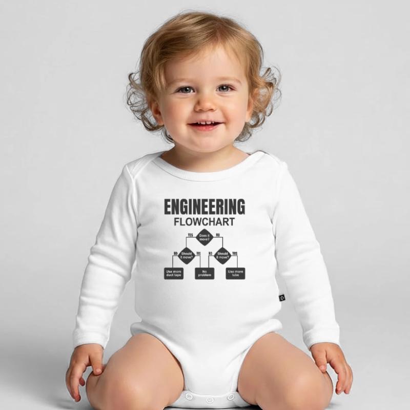 Engineering Flowchart Engineer Organic Longsleeve Baby Bodysuit