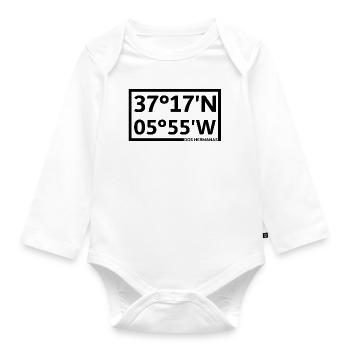 Dos Hermanas Koordinaten - Baby Bio-Langarm-Body - Weiß - Vorne