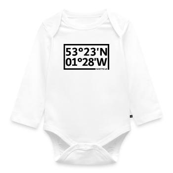 Sheffield Koordinaten - Baby Bio-Langarm-Body - Weiß - Vorne