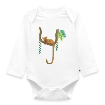 little wrap bear - Organic Longsleeve Baby Bodysuit - white - Front
