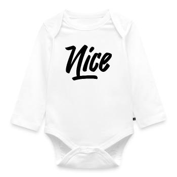 NICE - Organic Longsleeve Baby Bodysuit - white - Front