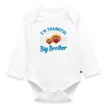 Big Brother 2023 Bébé Thanksgiving Turquie Garçons - Body Bébé bio manches longues - blanc - Devant