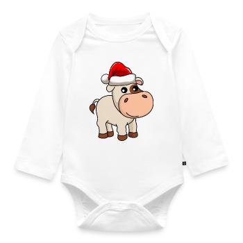 Cow Comic Christmas - Body Bébé bio manches longues - blanc - Devant