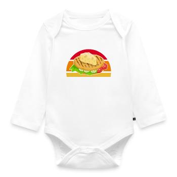 Gourmands Arepa Arepas Gesche colombien - Body Bébé bio manches longues - blanc - Devant