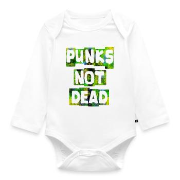 PUNKS NOT DEAD Punk Punks rocker ska punk - Organic Longsleeve Baby Bodysuit - white - Front