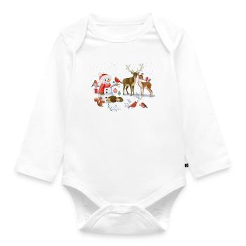 Christmas-Winter Fairy Tale - Organic Longsleeve Baby Bodysuit - white - Front