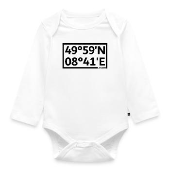 Langen Koordinaten - Baby Bio-Langarm-Body - Weiß - Vorne