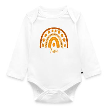 Voted best auntie | Auntie Gift Idea - Organic Longsleeve Baby Bodysuit - white - Front