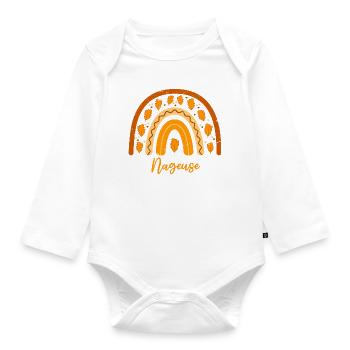 Zum besten Schwimmer gewählt | Schwimmer Geschenkidee - Baby Bio-Langarm-Body - Weiß - Vorne