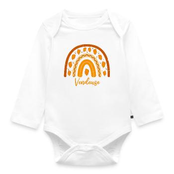 Zur besten Verkäuferin gewählt | Verkäufer von Geschenkideen - Baby Bio-Langarm-Body - Weiß - Vorne