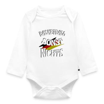 Basketball sonst Nichts, mit Leib und Seele Fan - Baby Bio-Langarm-Body - Weiß - Vorne