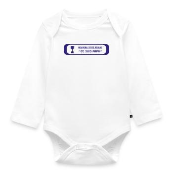 je suis papa - Body Bébé bio manches longues - blanc - Devant