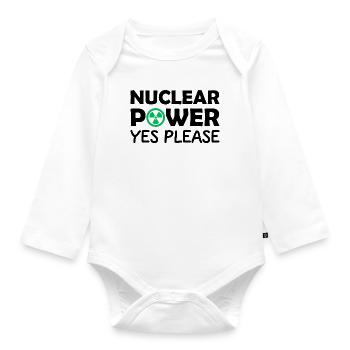 Atomkraft, Ja bitte, Ja zu Kernenergie - Baby Bio-Langarm-Body - Weiß - Vorne