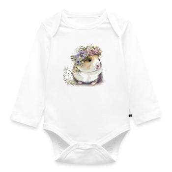 Guinea pig - Organic Longsleeve Baby Bodysuit - white - Front