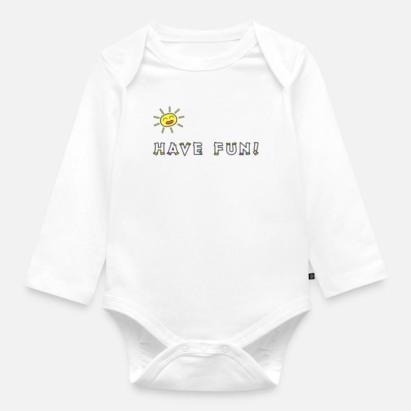 Amusez-vous! avec le soleil et des chaussures colorées - Body Bébé bio manches longues - blanc