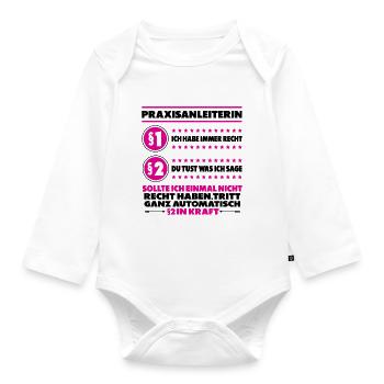 Danke Sagen an Praxisanleiterin Abschied Kollegin - Baby Bio-Langarm-Body - Weiß - Vorne