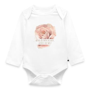 Blumen Garten Gärtner Blumenstrauß BLUMENLIEBE - Baby Bio-Langarm-Body - Weiß - Vorne
