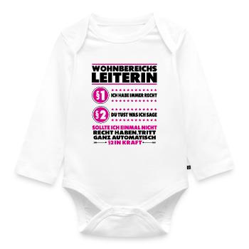 Wohnbereichsleiterin WBL Beste Lustig Spruch - Baby Bio-Langarm-Body - Weiß - Vorne