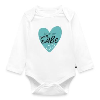 Baby Geschenkidee Muttertag Vatertag Weihnachten - Baby Bio-Langarm-Body - Weiß - Vorne