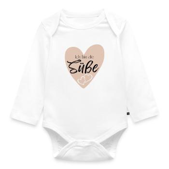 Baby Geschenkidee Muttertag Vatertag Weihnachten - Baby Bio-Langarm-Body - Weiß - Vorne
