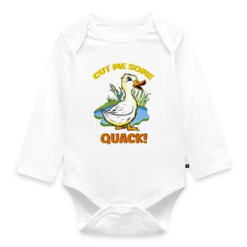 Cheeky duckling! - Organic Longsleeve Baby Bodysuit - white - Front
