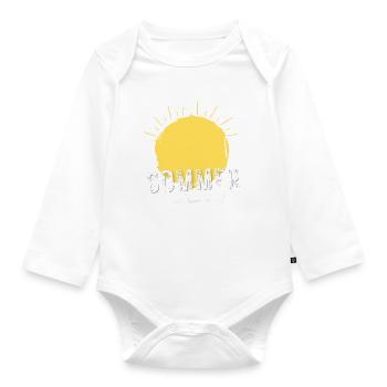 SOMMER ich bin dann soweit - HELLO SUMMER - Baby Bio-Langarm-Body - Weiß - Vorne
