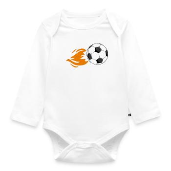 Amateur de football - Body Bébé bio manches longues - blanc - Devant
