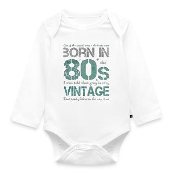 the eighties 80s 80s - Organic Longsleeve Baby Bodysuit - white - Front