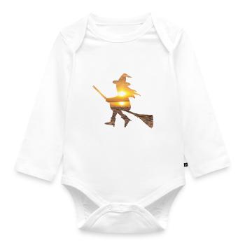 VOLLZEITHEXE ich darf das HEXE HEXEN hexen - Baby Bio-Langarm-Body - Weiß - Vorne