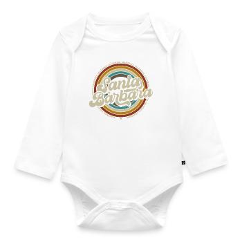 Santa Barbara California Sonnenuntergang Retro - Baby Bio-Langarm-Body - Weiß - Vorne