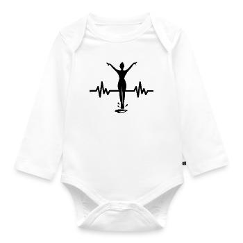 Herzschlag Turmspringer - Wassersport Athlet - Baby Bio-Langarm-Body - Weiß - Vorne