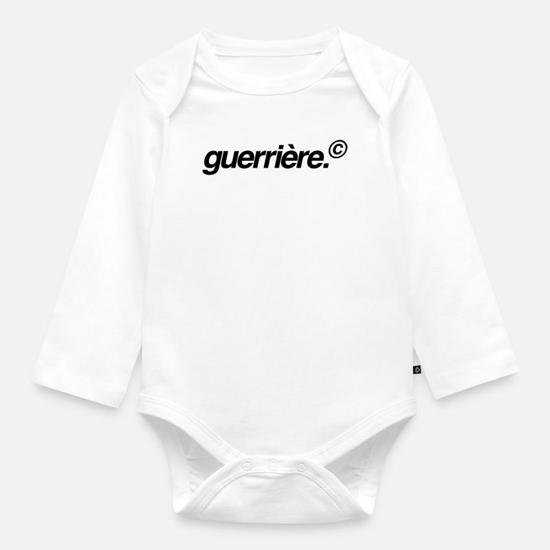 guerrière. - Body Bébé bio manches longues - blanc