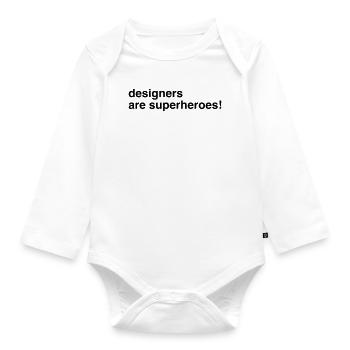 Designer Designer Design 002 - Organic Longsleeve Baby Bodysuit - white - Front