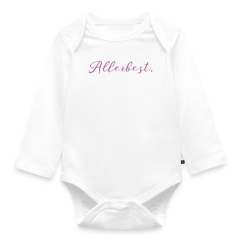 Wittbek-Kollektion: „Allerbest“ pink - Baby Bio-Langarm-Body - Weiß - Vorne