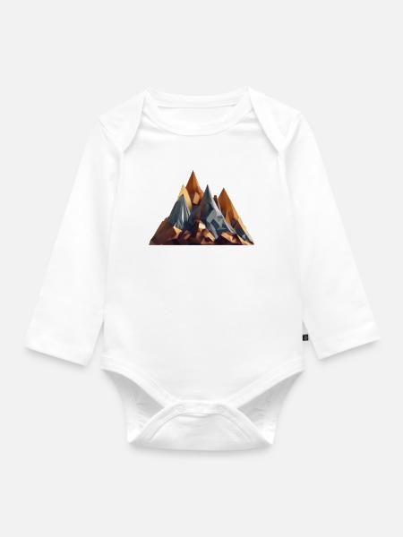 Berge - Baby Bio-Langarm-Body - Weiß