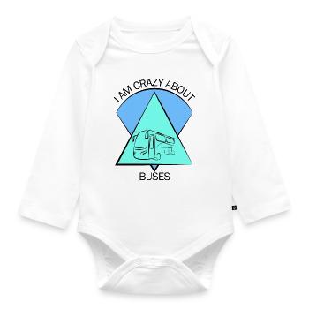 Bus Bus Driver School Bus Bus Bus Bus Driver - Organic Longsleeve Baby Bodysuit - white - Front