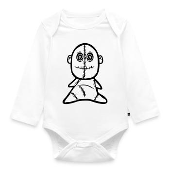 Voodoo Doll - Organic Longsleeve Baby Bodysuit - white - Front