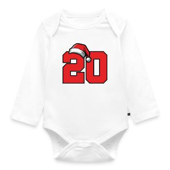 20 Numéro Noël - Body Bébé bio manches longues - blanc - Devant