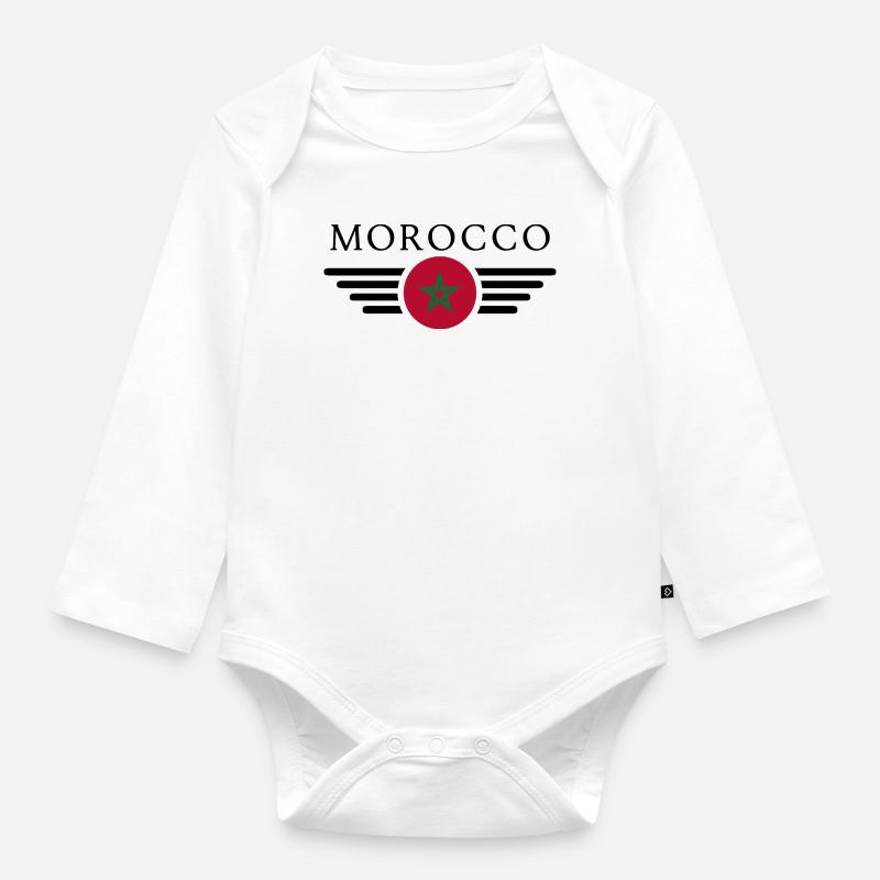J’aime le Maroc - Body Bébé bio manches longues - blanc