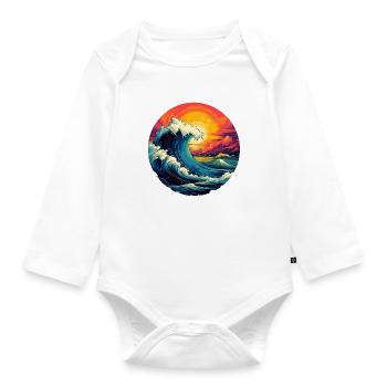 Wave Rush - Organic Longsleeve Baby Bodysuit - white - Front