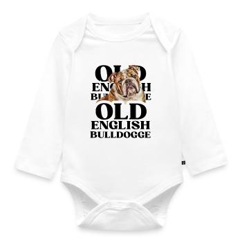 OLD ENGLISH BULLDOG Dog Dogs Bulldog - Organic Longsleeve Baby Bodysuit - white - Front