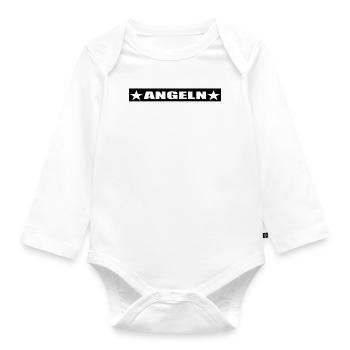 Angeln - Baby Bio-Langarm-Body - Weiß - Vorne