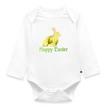 Happy Easter - Organic Longsleeve Baby Bodysuit - white - Front