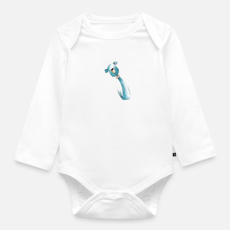 Hallo! Hier bin ich! - Baby Bio-Langarm-Body - Weiß